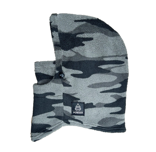 Black Camo Sherpa Ski and Snowboard Helmet Hood