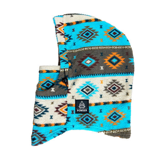 Blue Aztec Ski and Snowboard Sherpa Helmet Hood