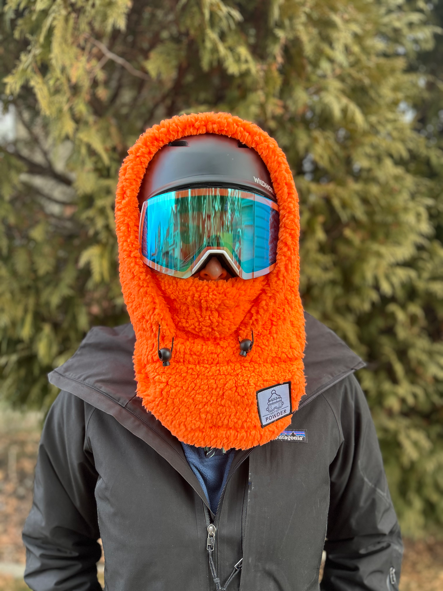 Neon Orange Sherpa Helmet Hood