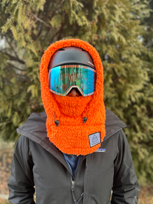 Neon Orange Sherpa Helmet Hood