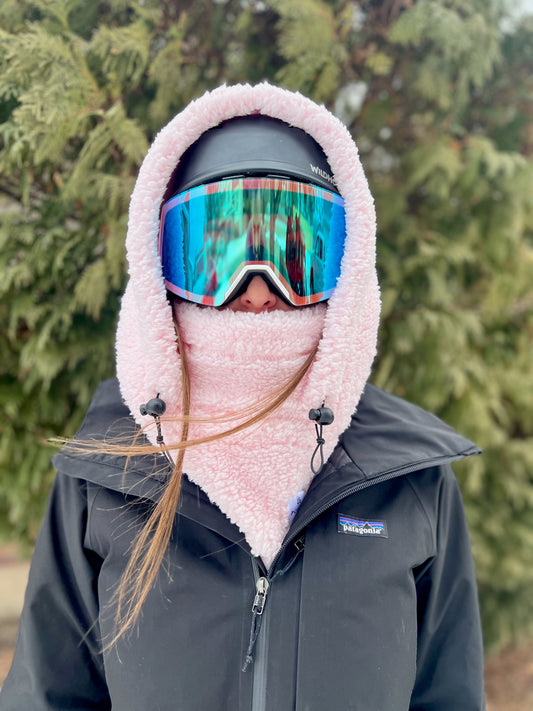 Pink Sherpa Helmet Hood